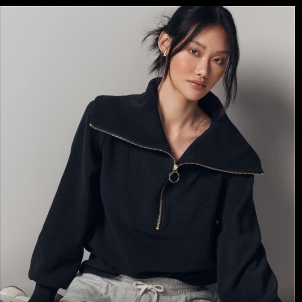 Varley Black Half-Zip Sweater